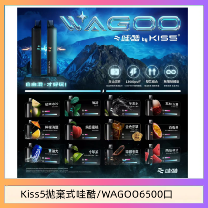 WAGOO哇酷Kiss5 6500口拋棄式 | 自由混搭雙口味 | 雙芯組合